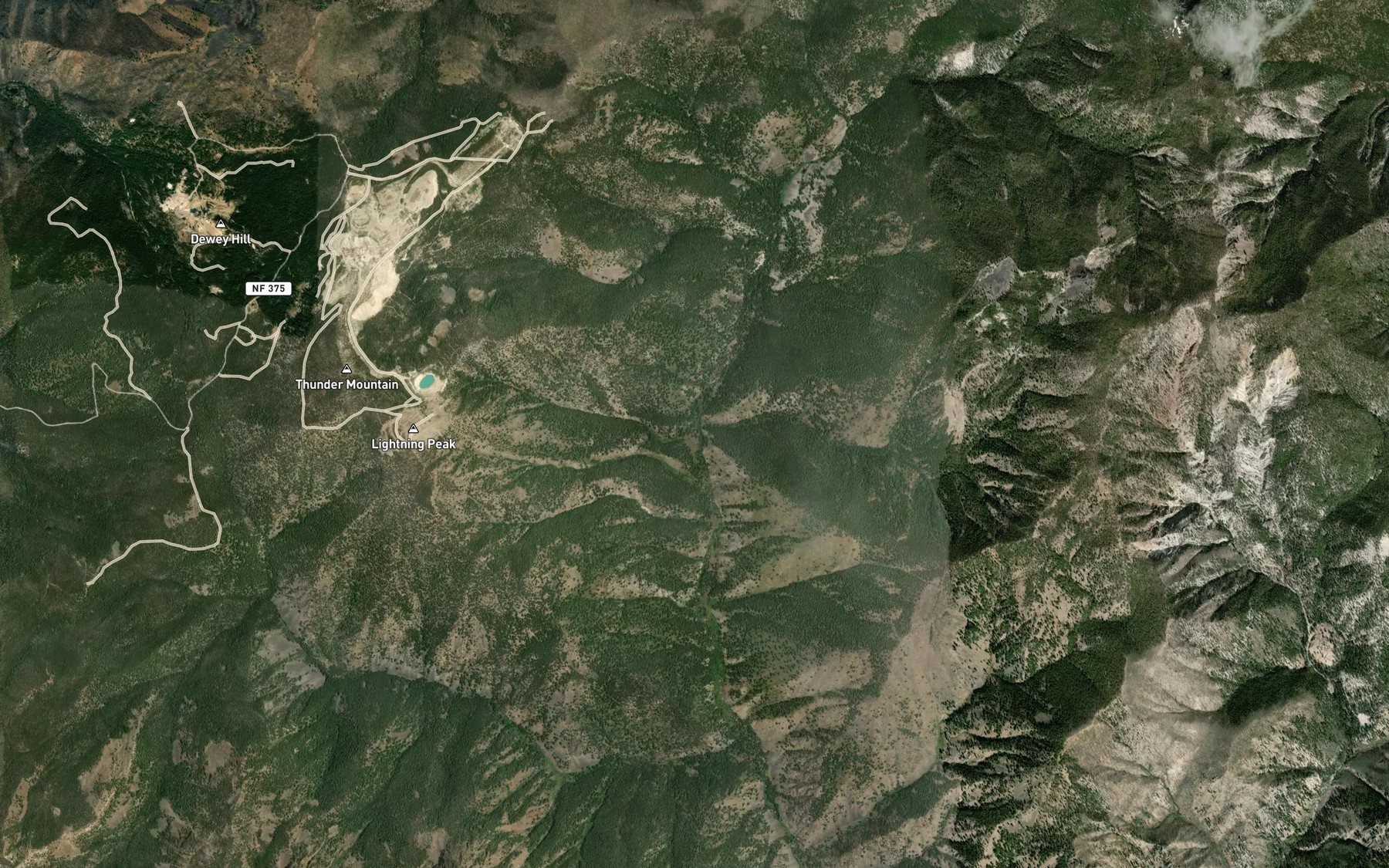 Satellite map of the Safety Creek