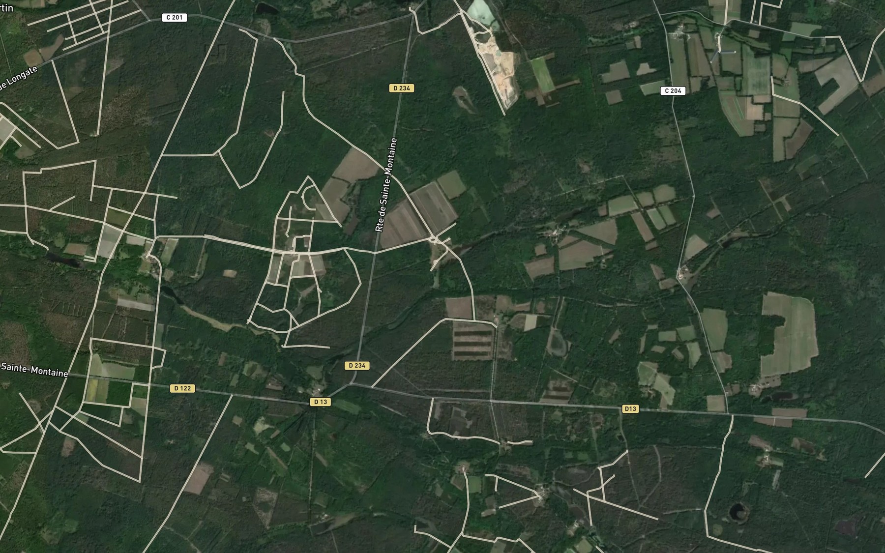 Satellite map of the Ruisseau l'Ecossel