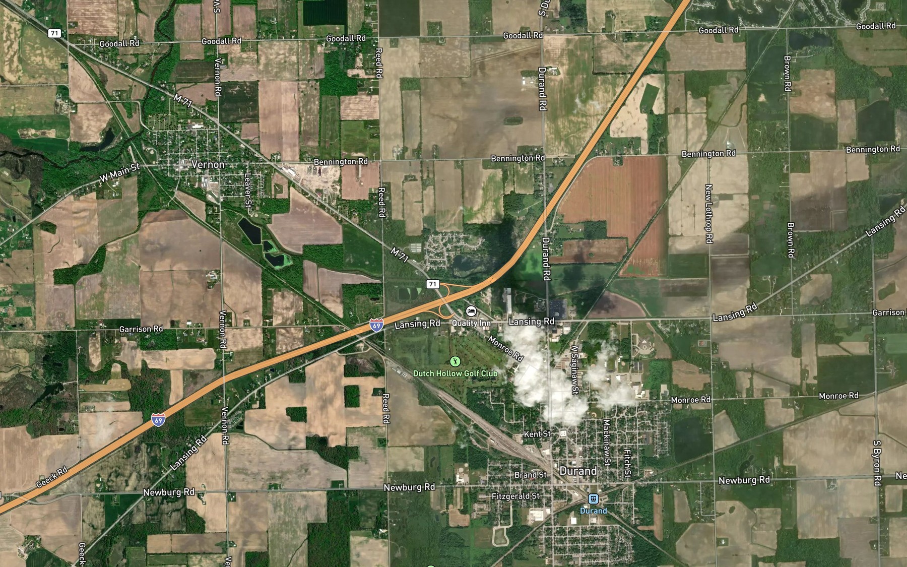 Satellite map of the Threemile Creek