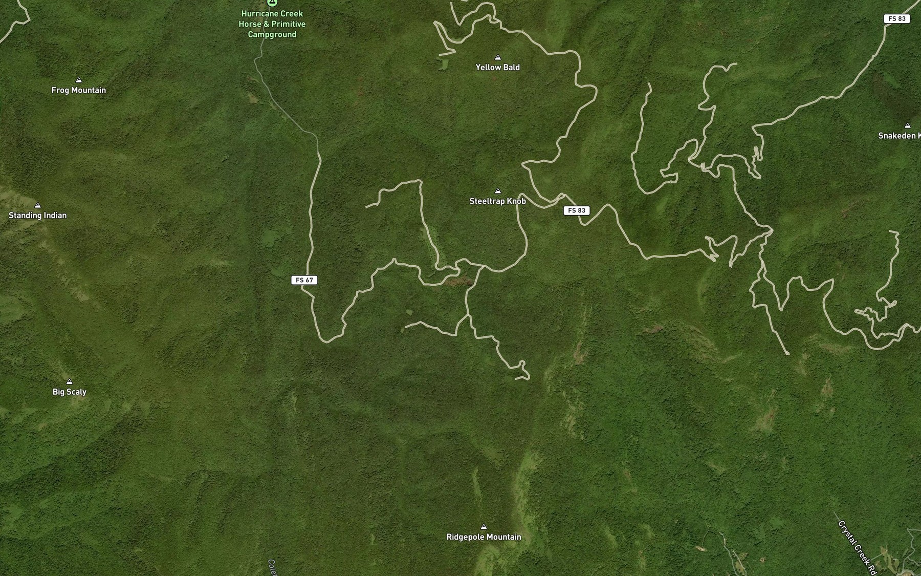 Satellite map of the Yellow Patch Branch