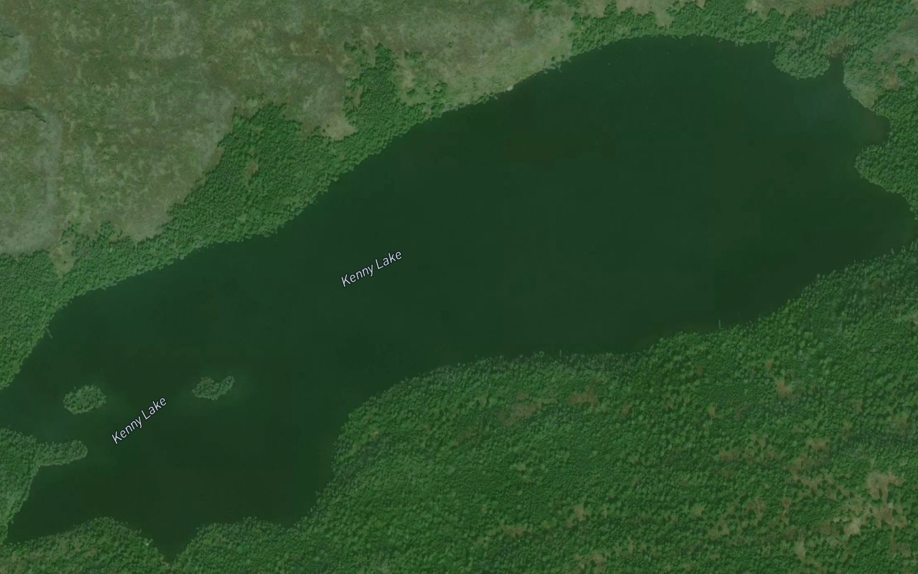 Satellite map of the Kenny Lake