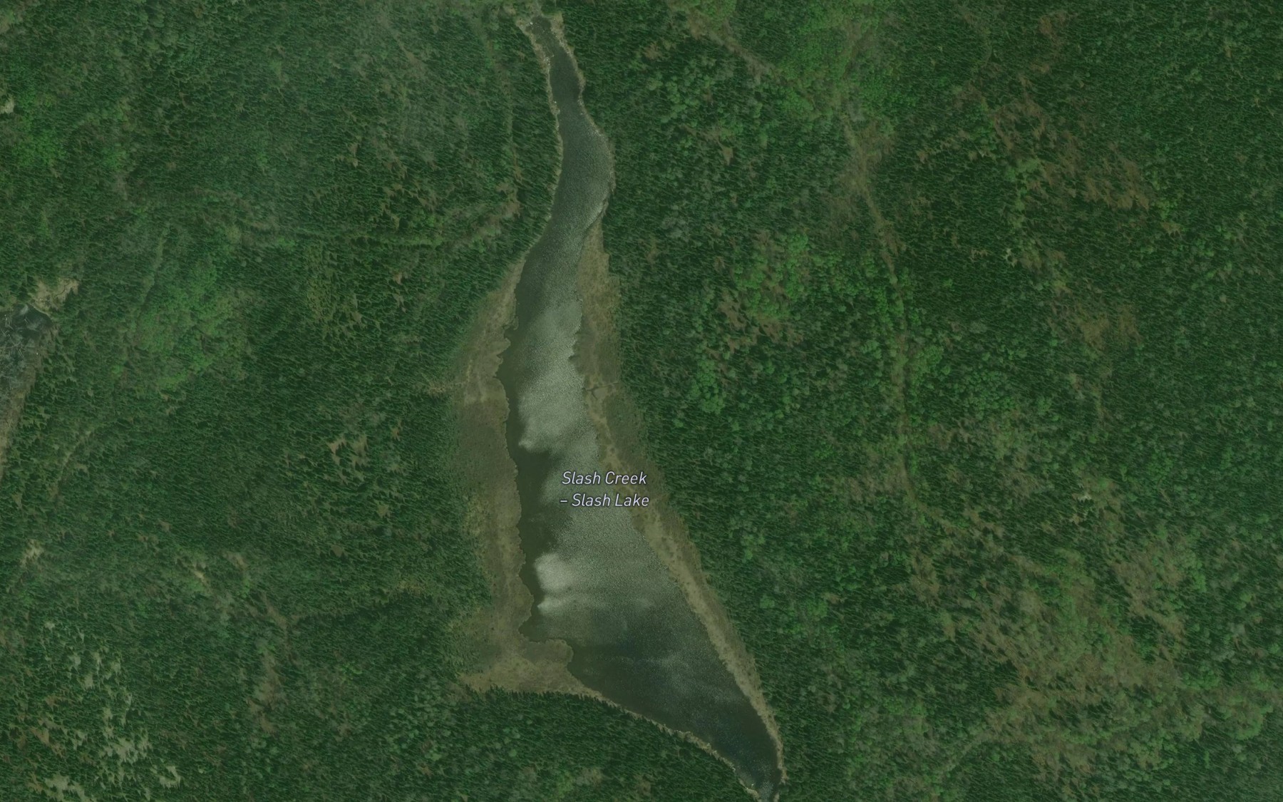 Satellite map of the Slash Lake