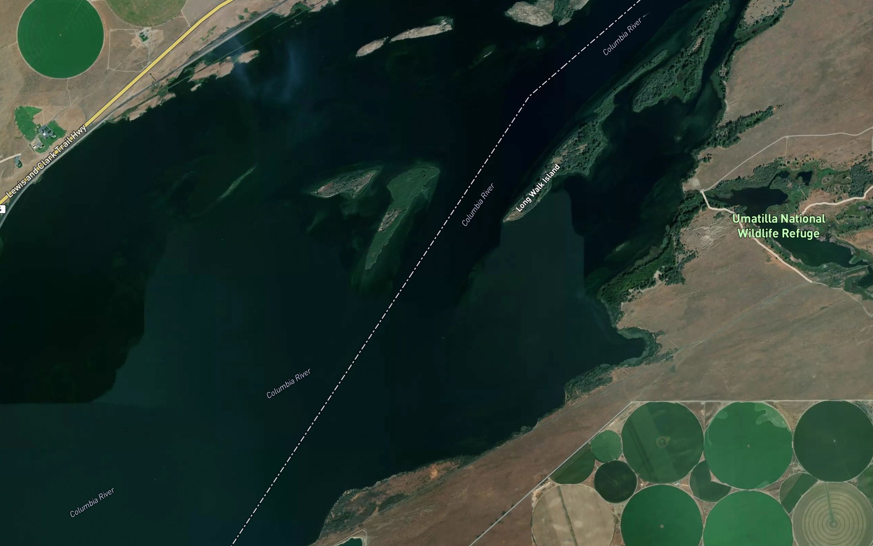 Satellite map of the South Channel