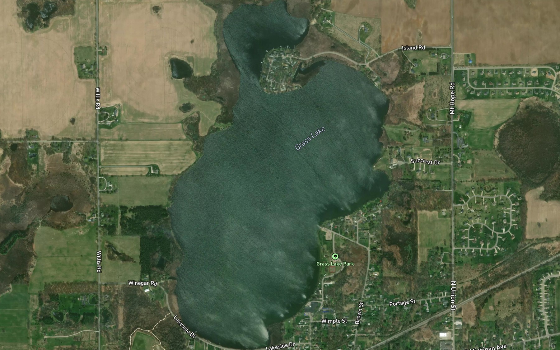 Satellite map of the Grass Lake