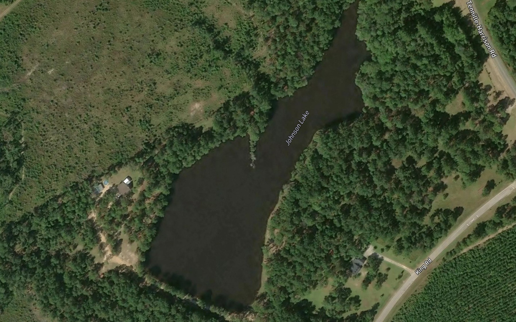 Satellite map of the Johnson Lake