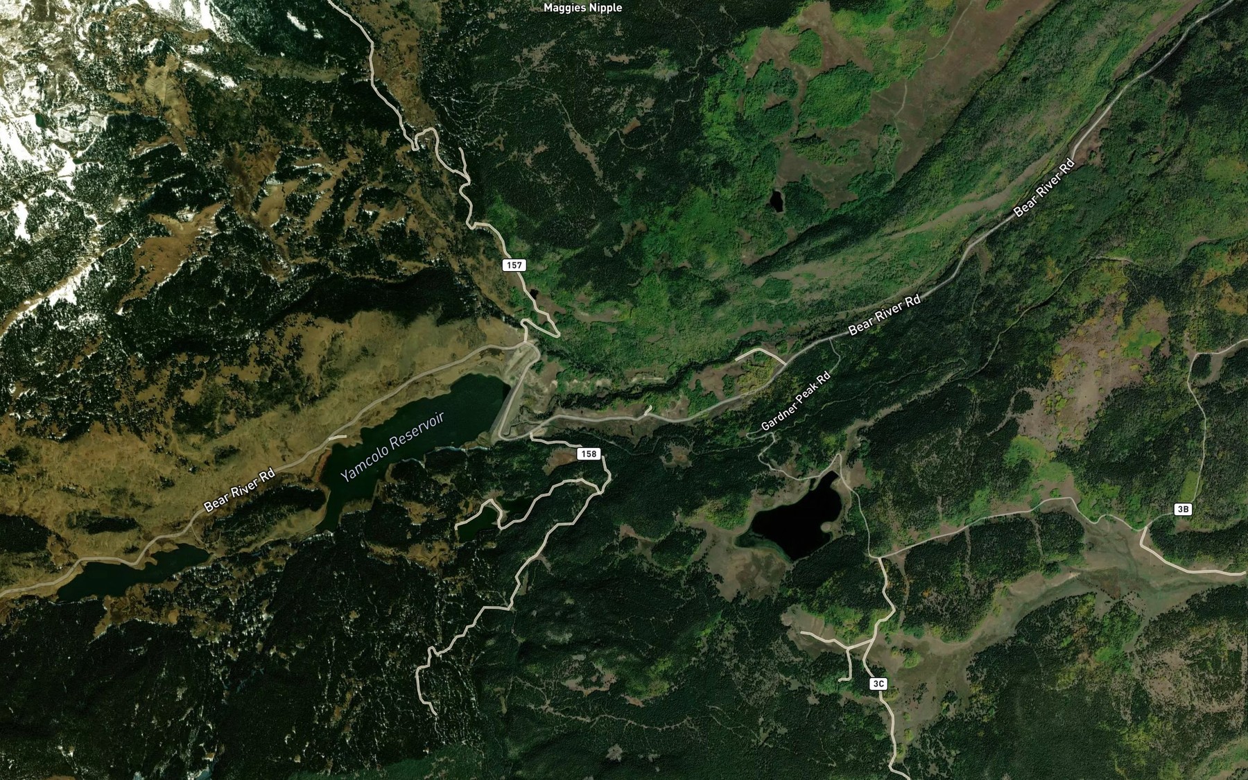 Satellite map of the Coal Creek