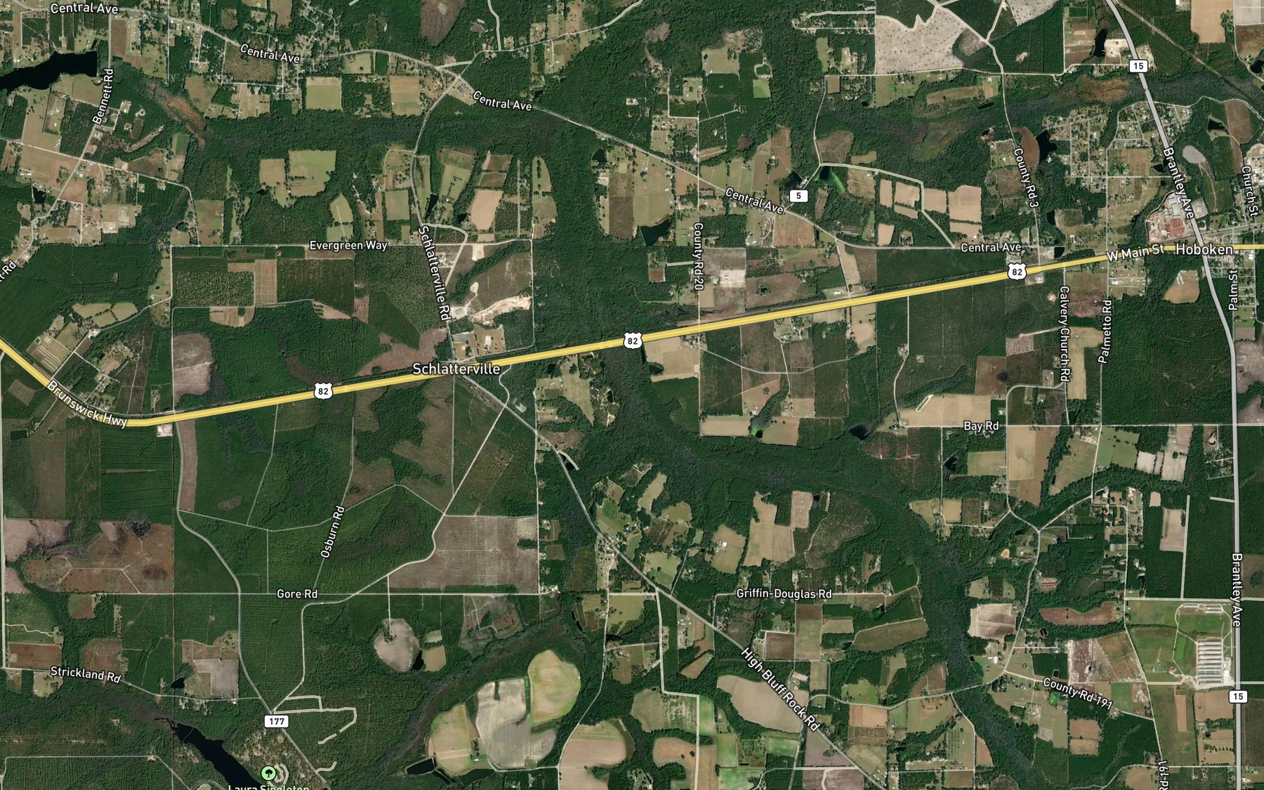 Satellite map of the South Prong Big Creek
