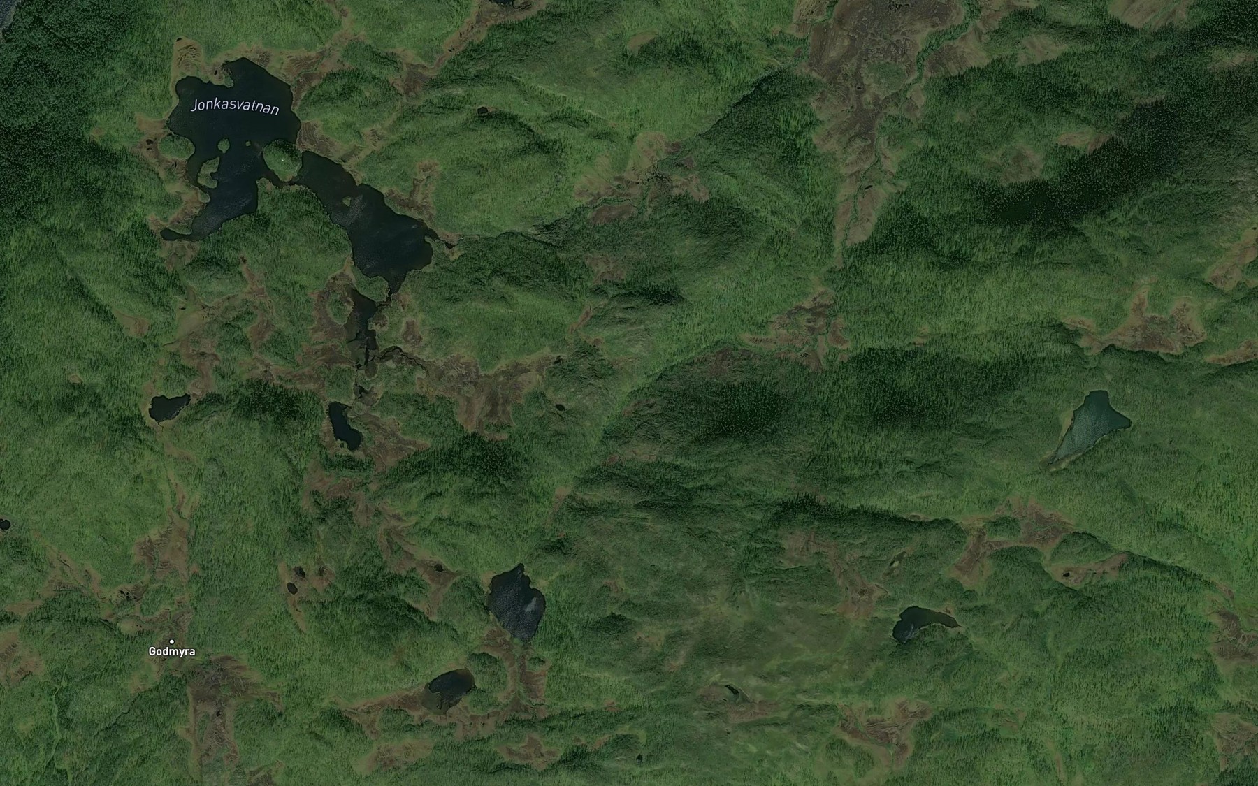 Satellite map of the Svartdalselva