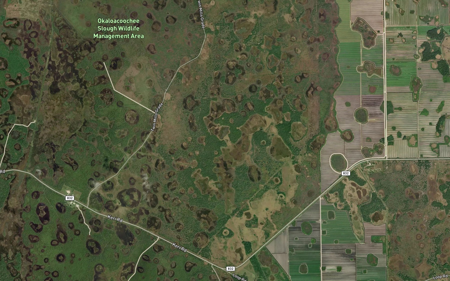 Satellite map of the Lime Slough