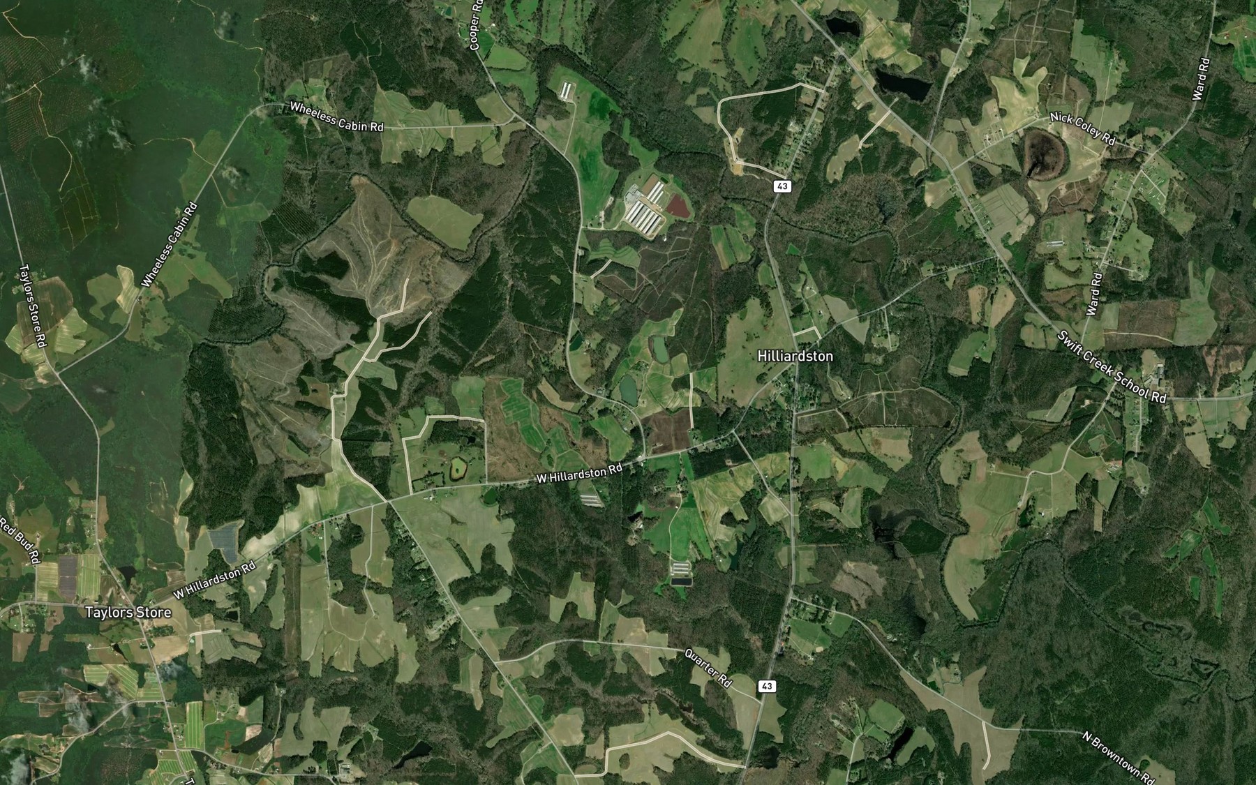 Satellite map of the Coopers Pond