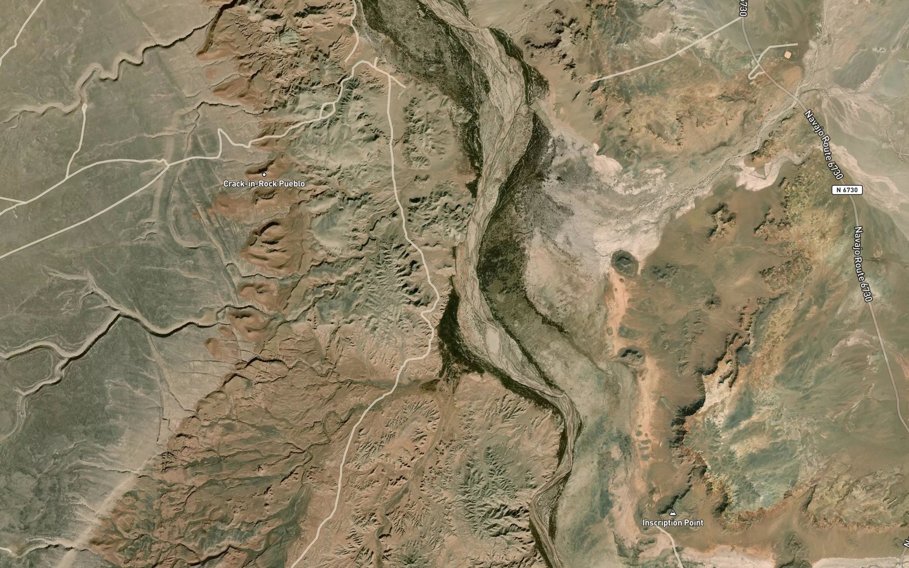 Satellite map of the Citadel Wash