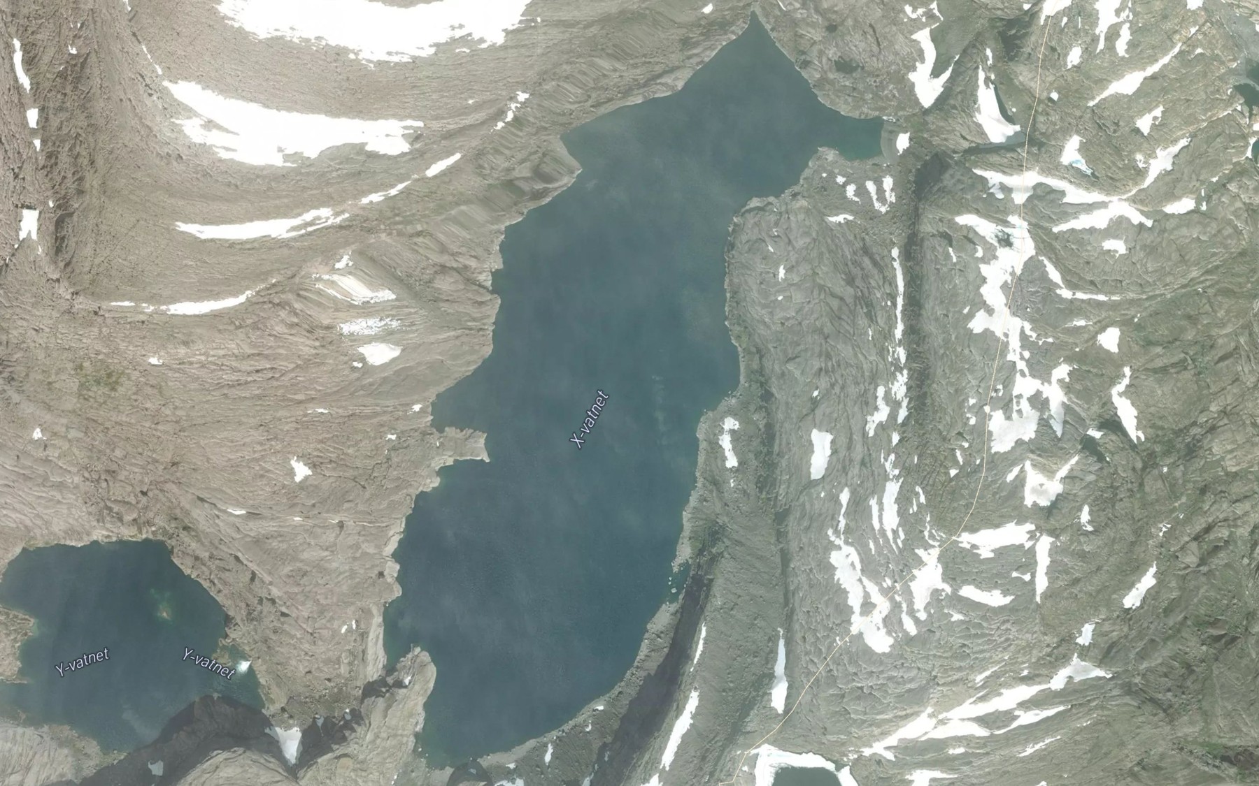 Satellite map of the X-vatnet