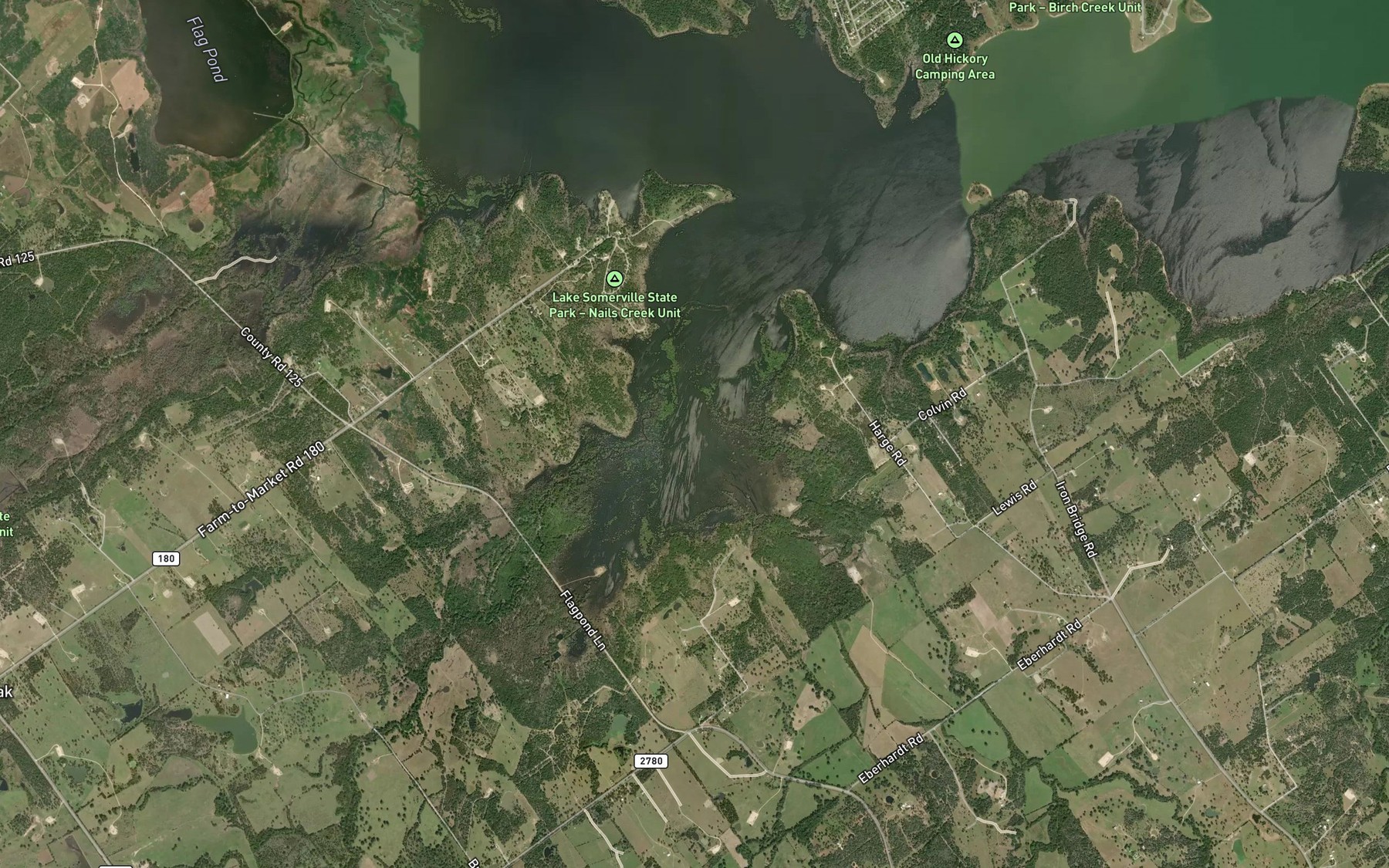 Satellite map of the Fourmile Creek