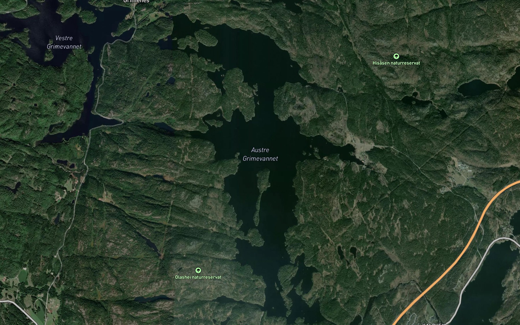 Satellite map of the Ostre Grimevannet