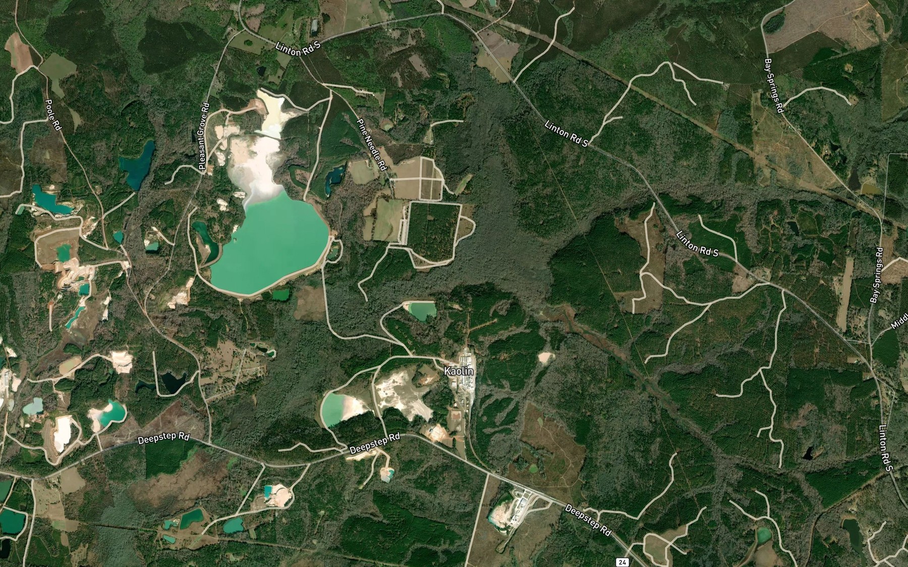 Satellite map of the Robinson Creek