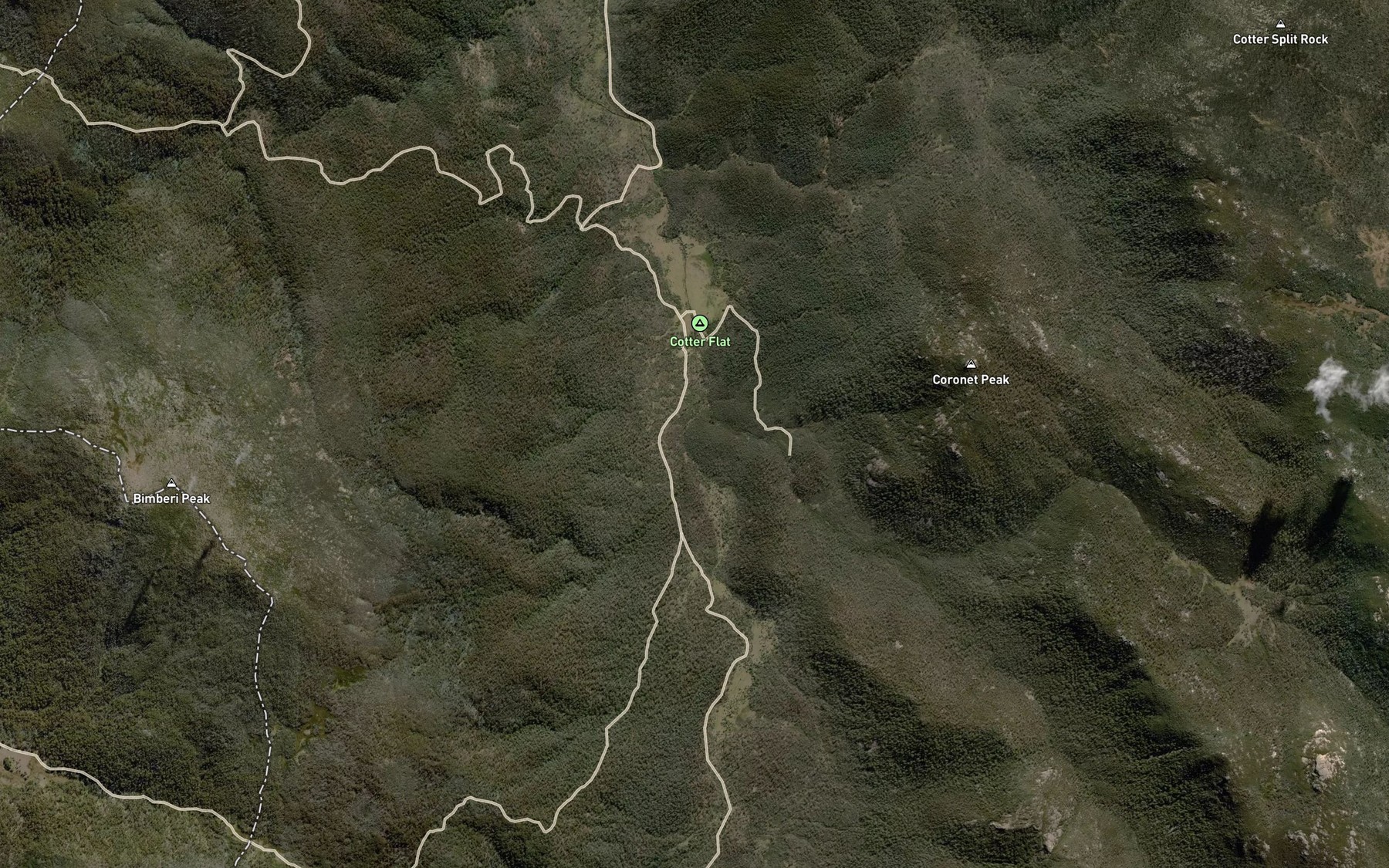Satellite map of the Licking Hole Creek