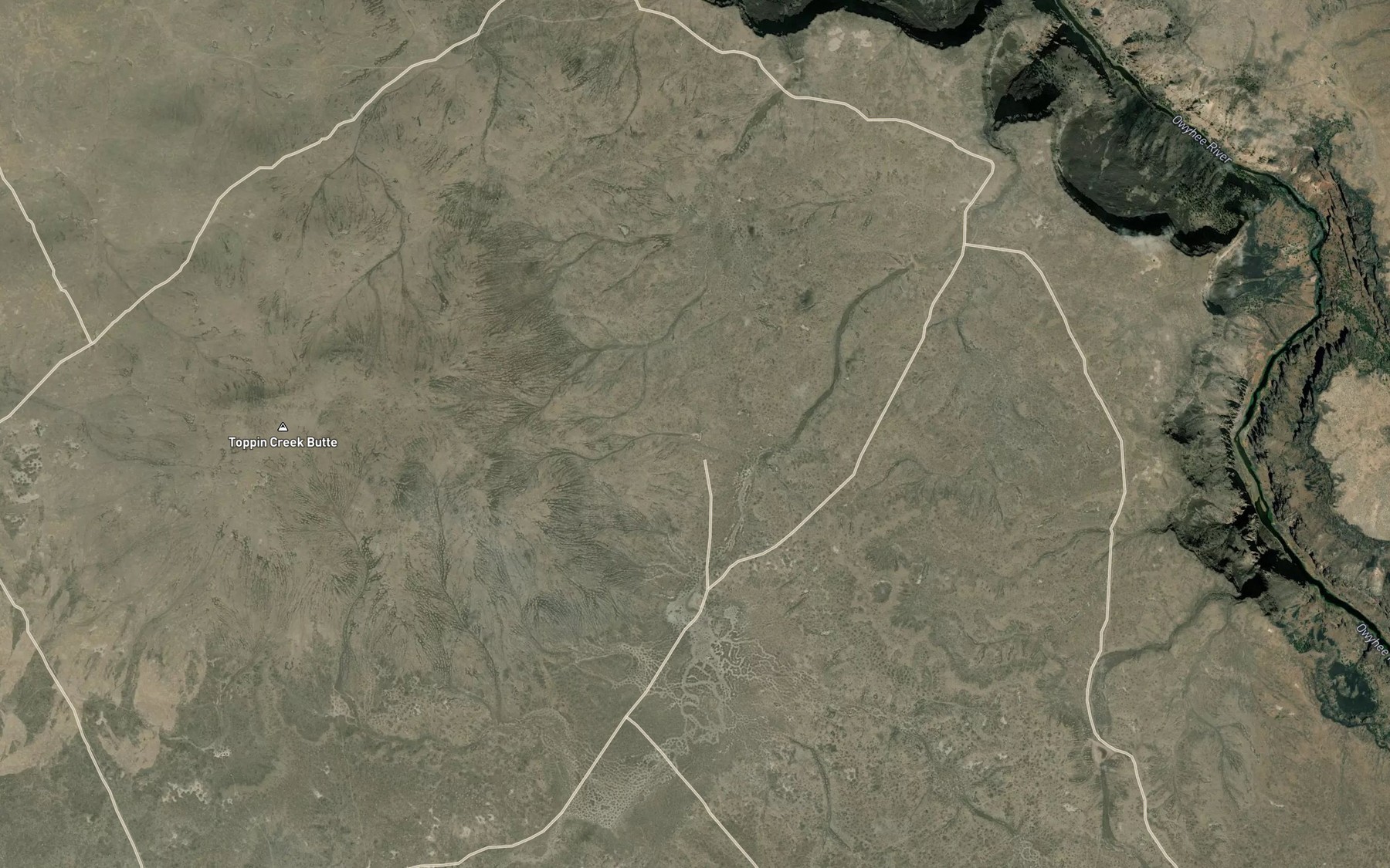 Satellite map of the South Toppin Butte Pit