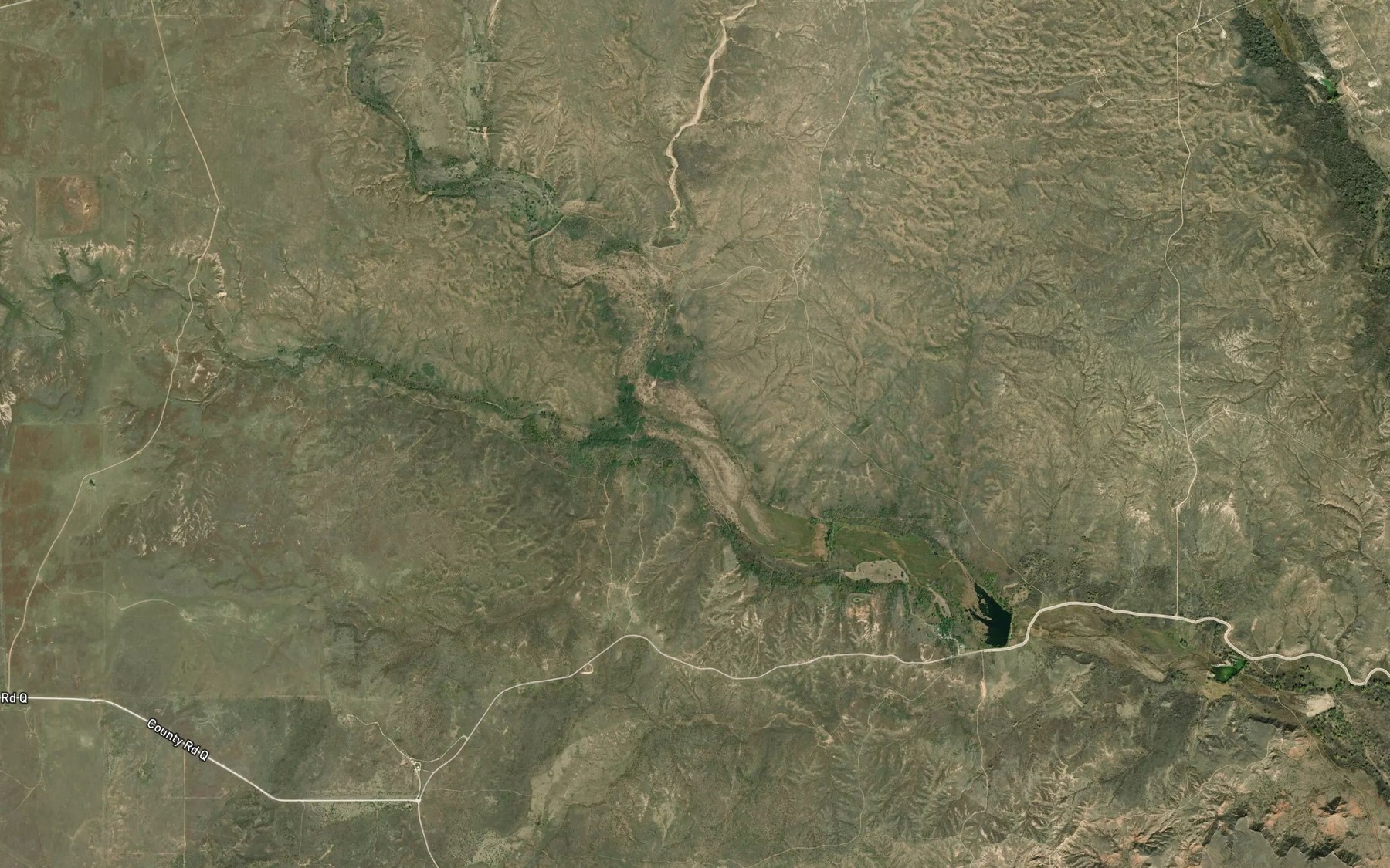 Satellite map of the Smokehouse Creek