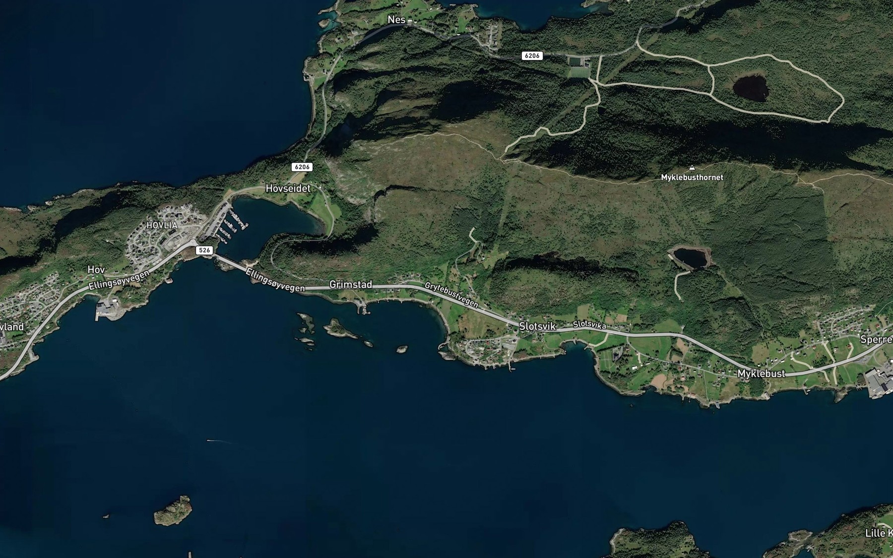 Satellite map of the Grytebustelva