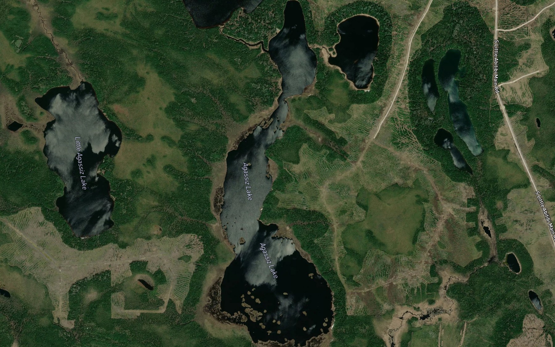Satellite map of the Agassiz Lake