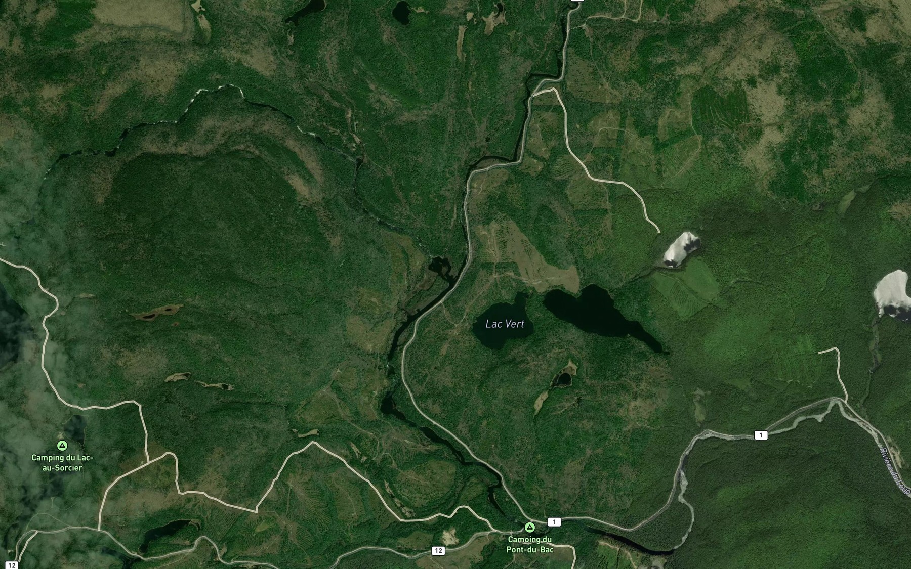 Satellite map of the Riviere des Iles