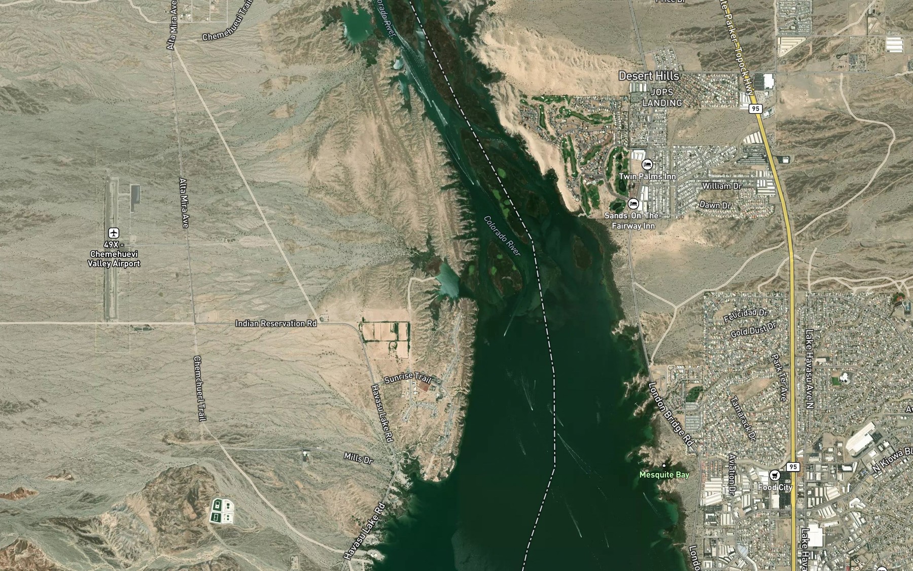 Satellite map of the Catfish Bay