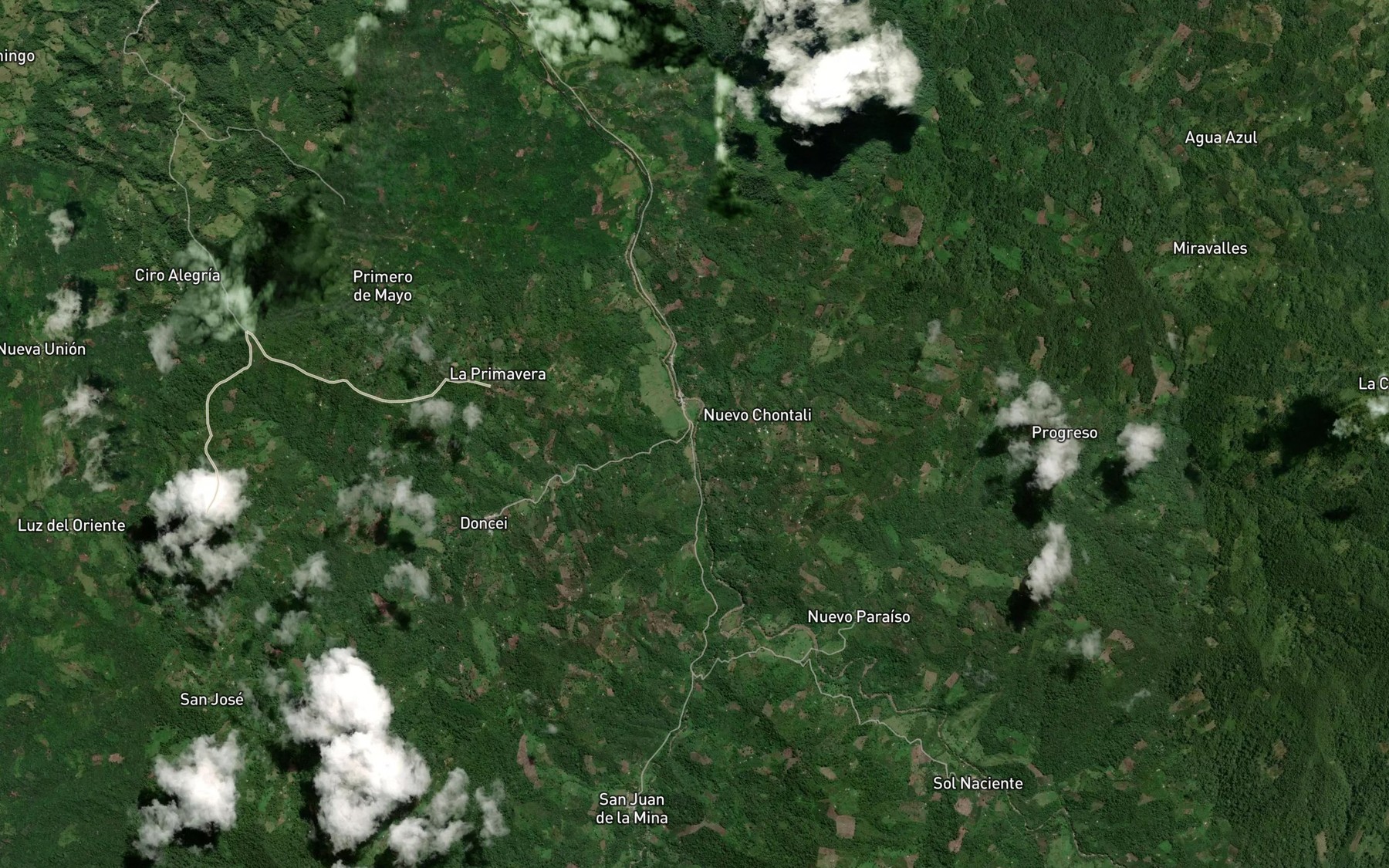 Satellite map of the Quebrada Doncel