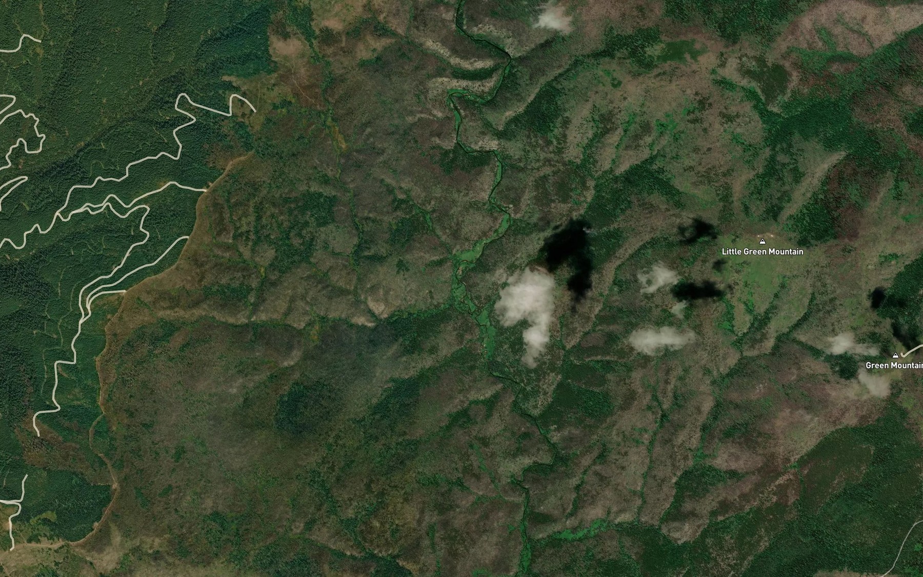 Satellite map of the Butter Creek