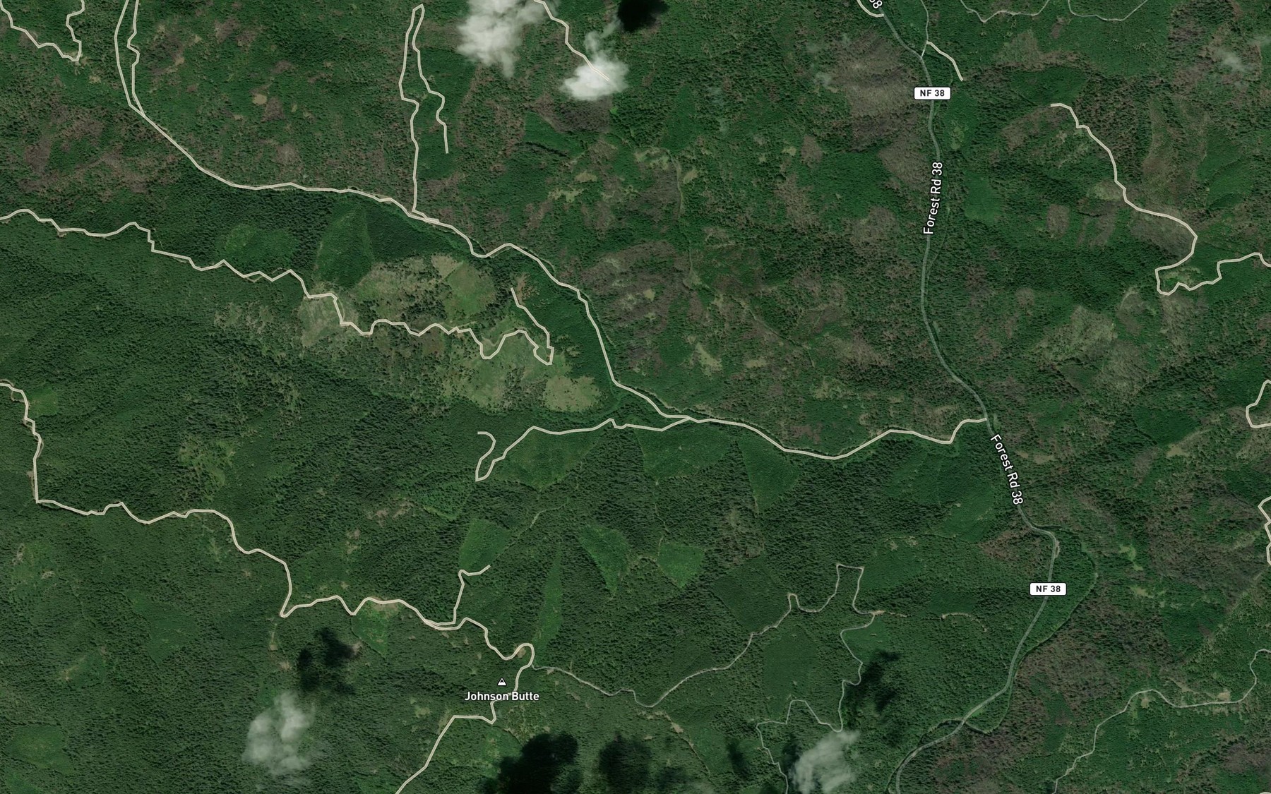 Satellite map of the North Fork Cedar Creek