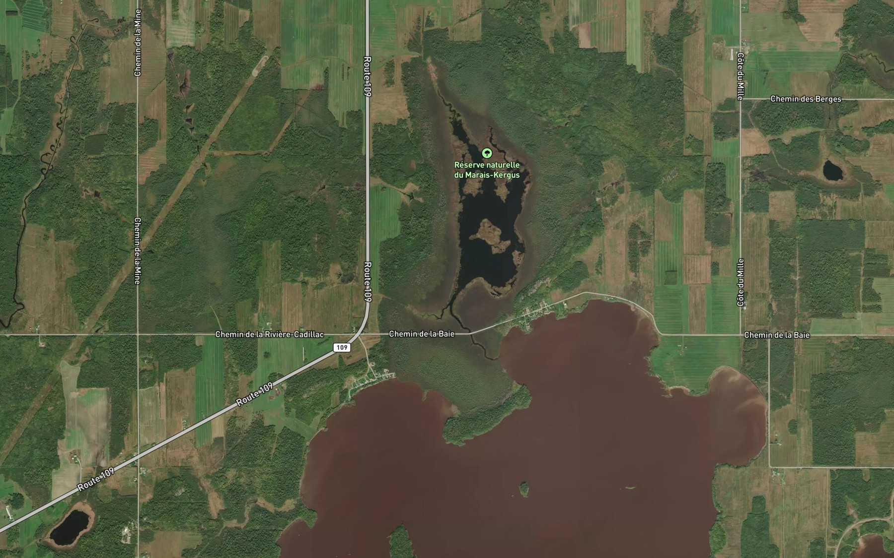 Satellite map of the Ruisseau Villeneuve