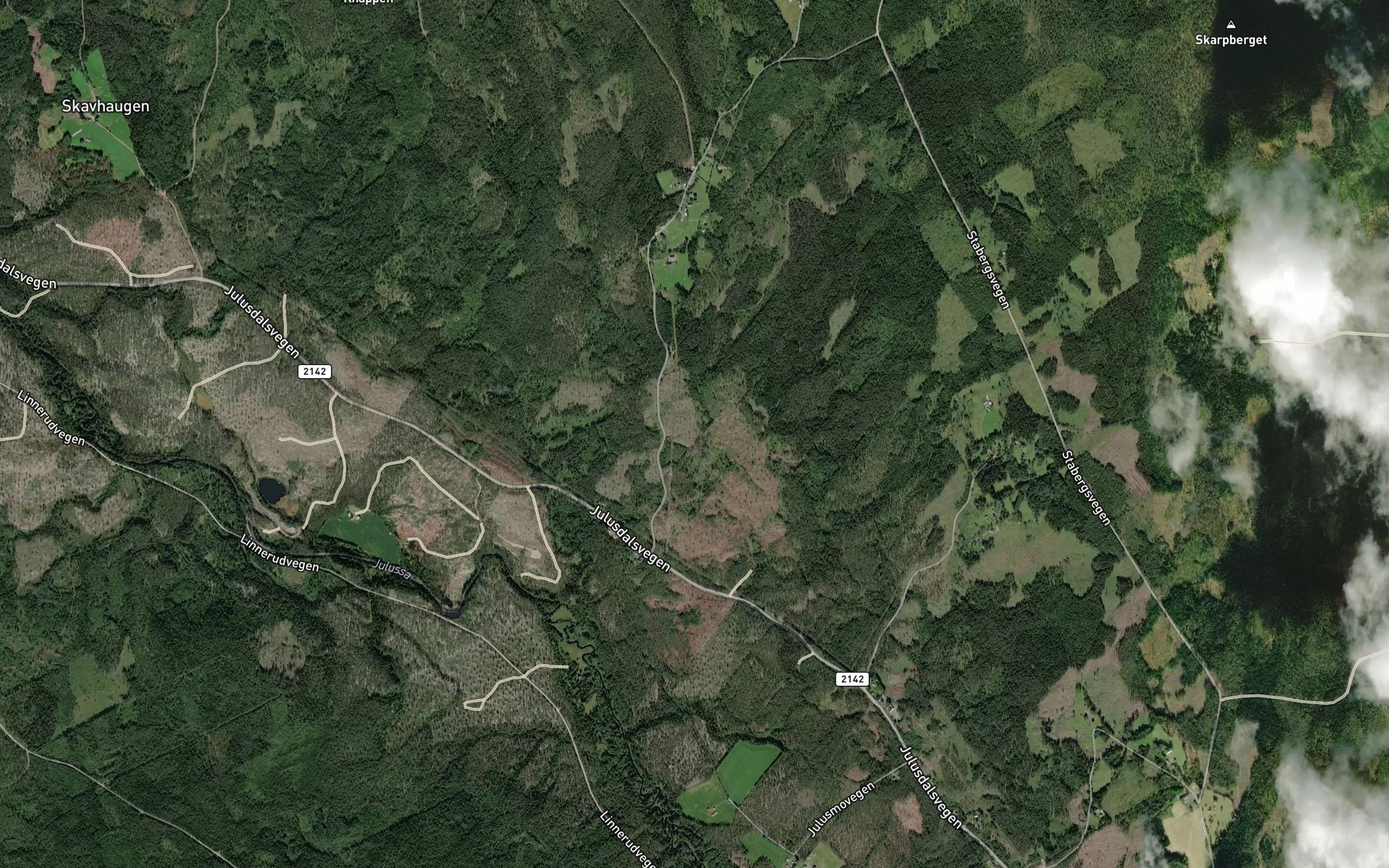 Satellite map of the Glambekken
