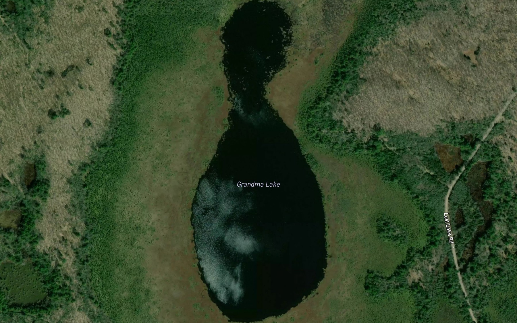 Satellite map of the Grandma Lake
