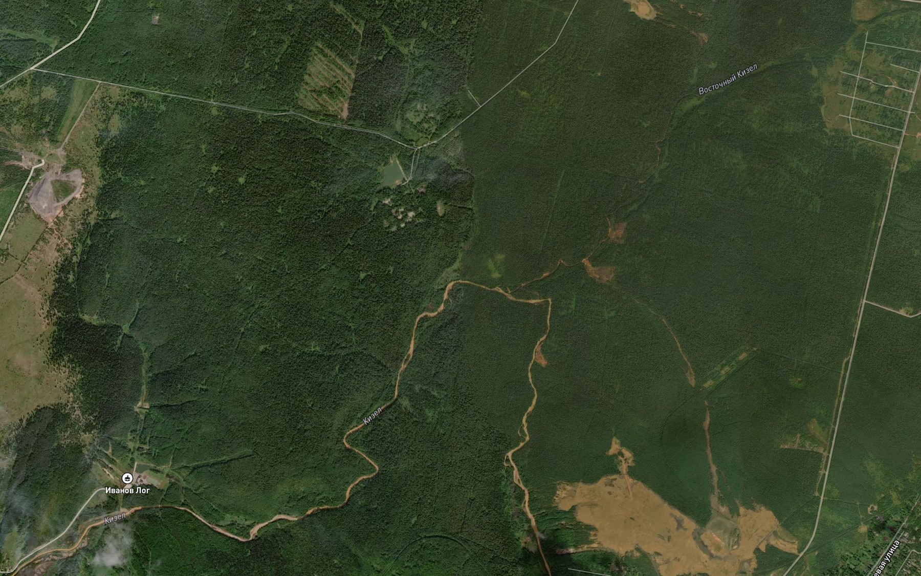 Satellite map of the Poludennyy Kizel
