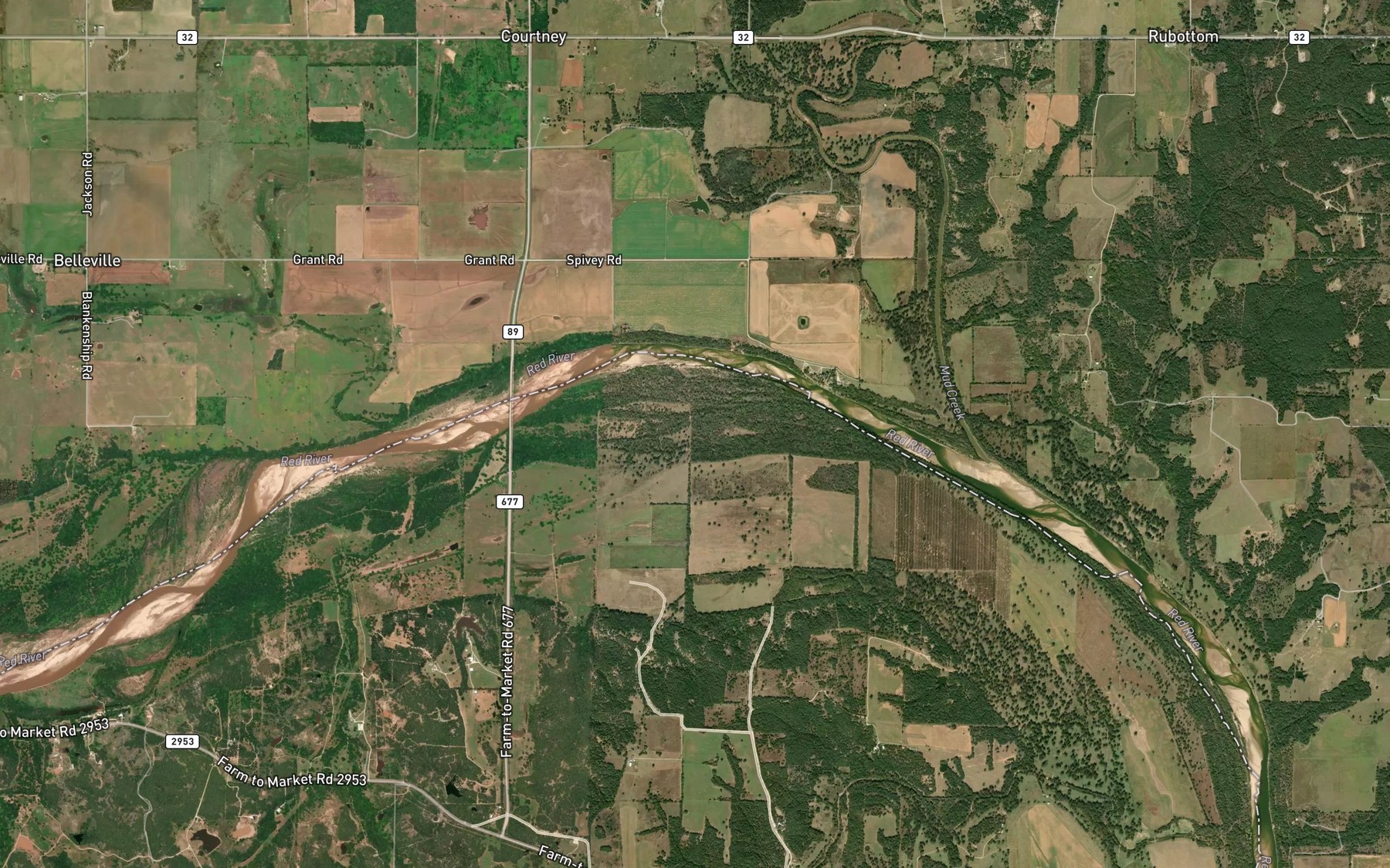 Satellite map of the Illinois Bend