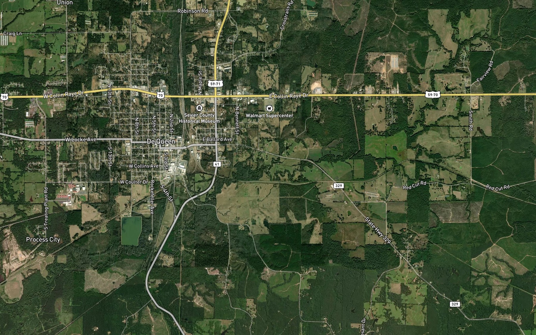 Satellite map of the Wilson Creek
