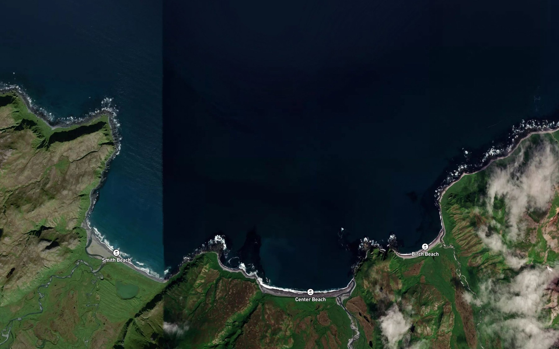 Satellite map of the Steller Cove
