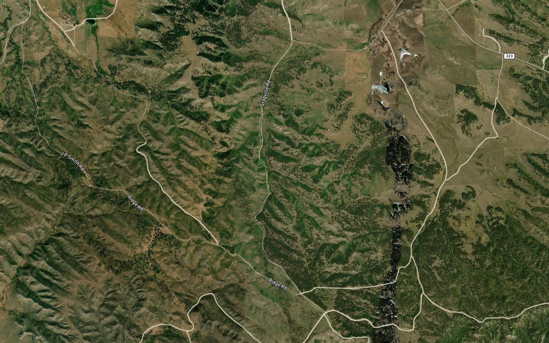 Satellite map of the Stagville Spring