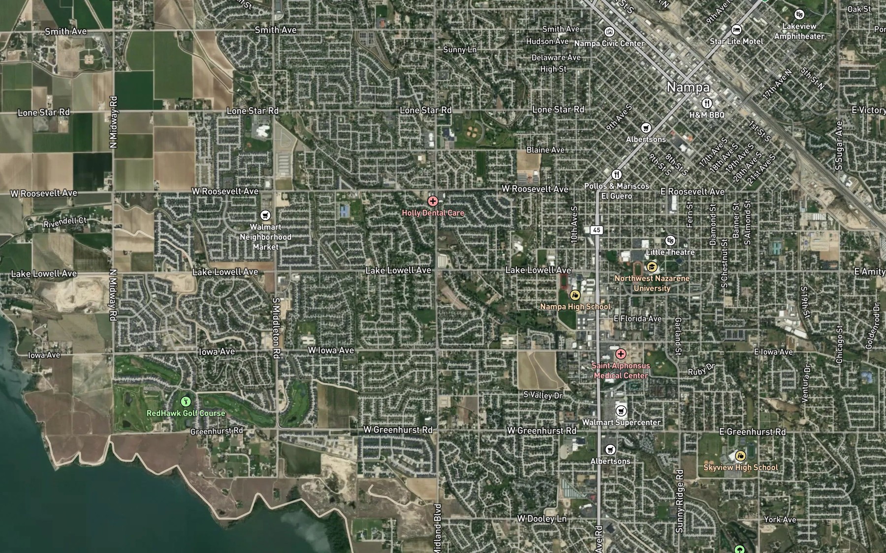Satellite map of the Elijah Drain