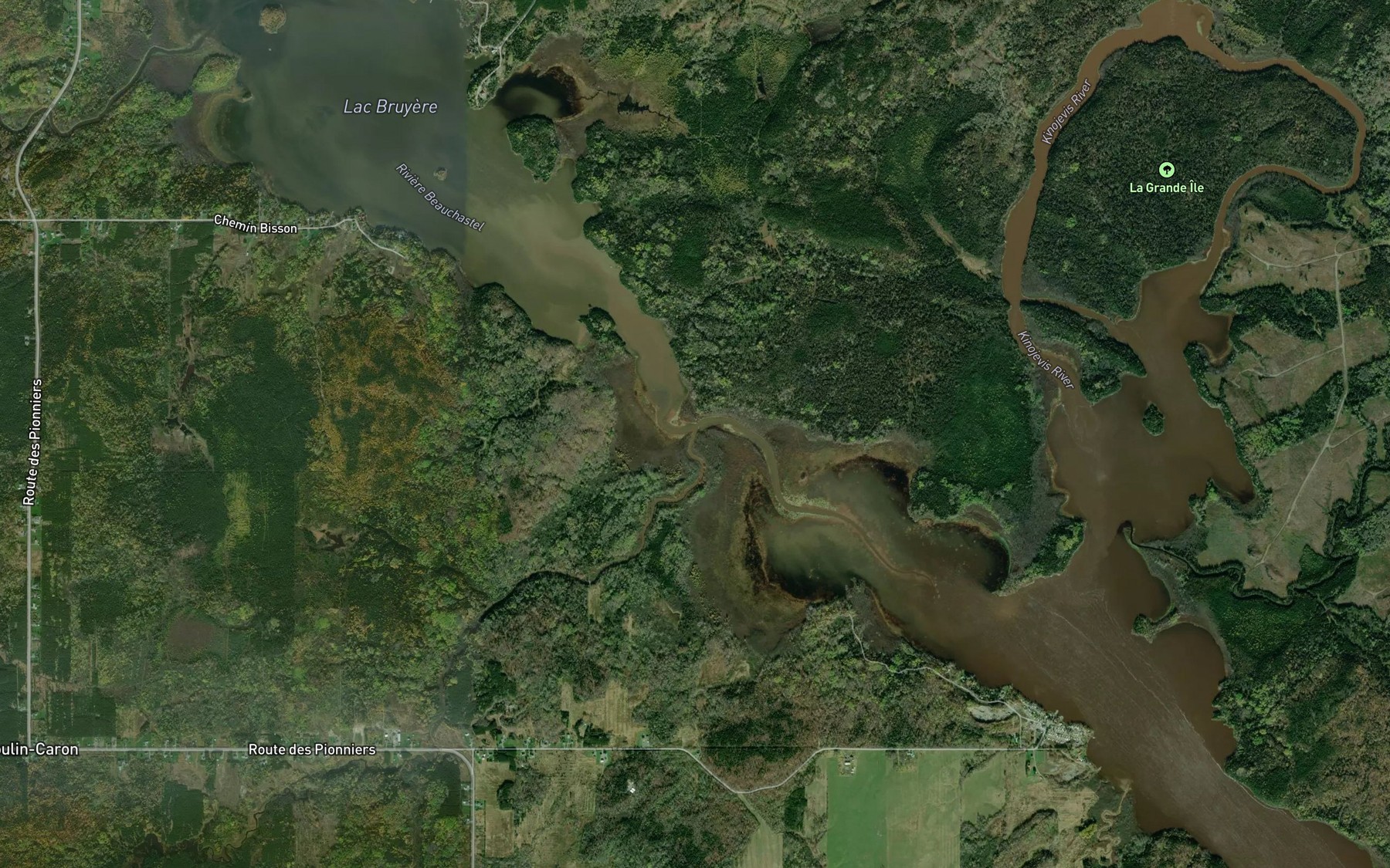 Satellite map of the Riviere Bellecombe