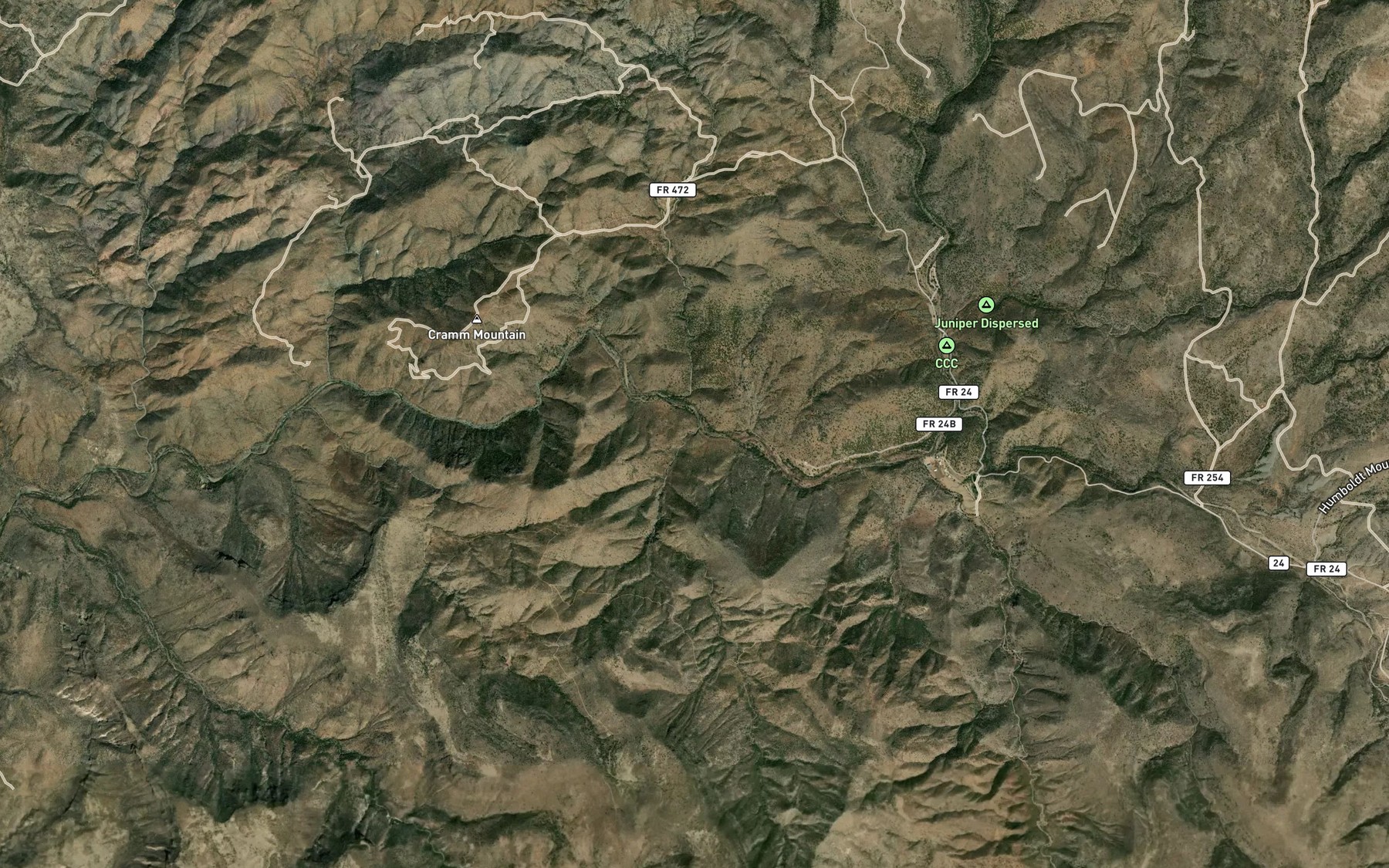 Satellite map of the Quien Sabe Creek