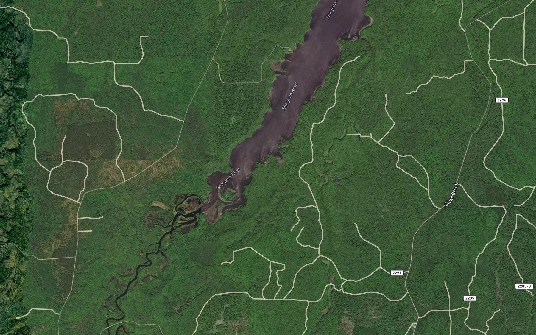 Satellite map of the Coach Creek