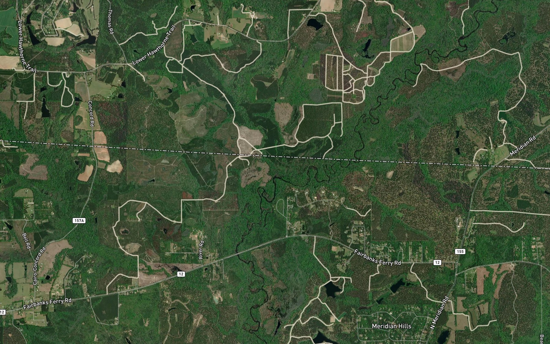 Satellite map of the Bryants Mill Creek