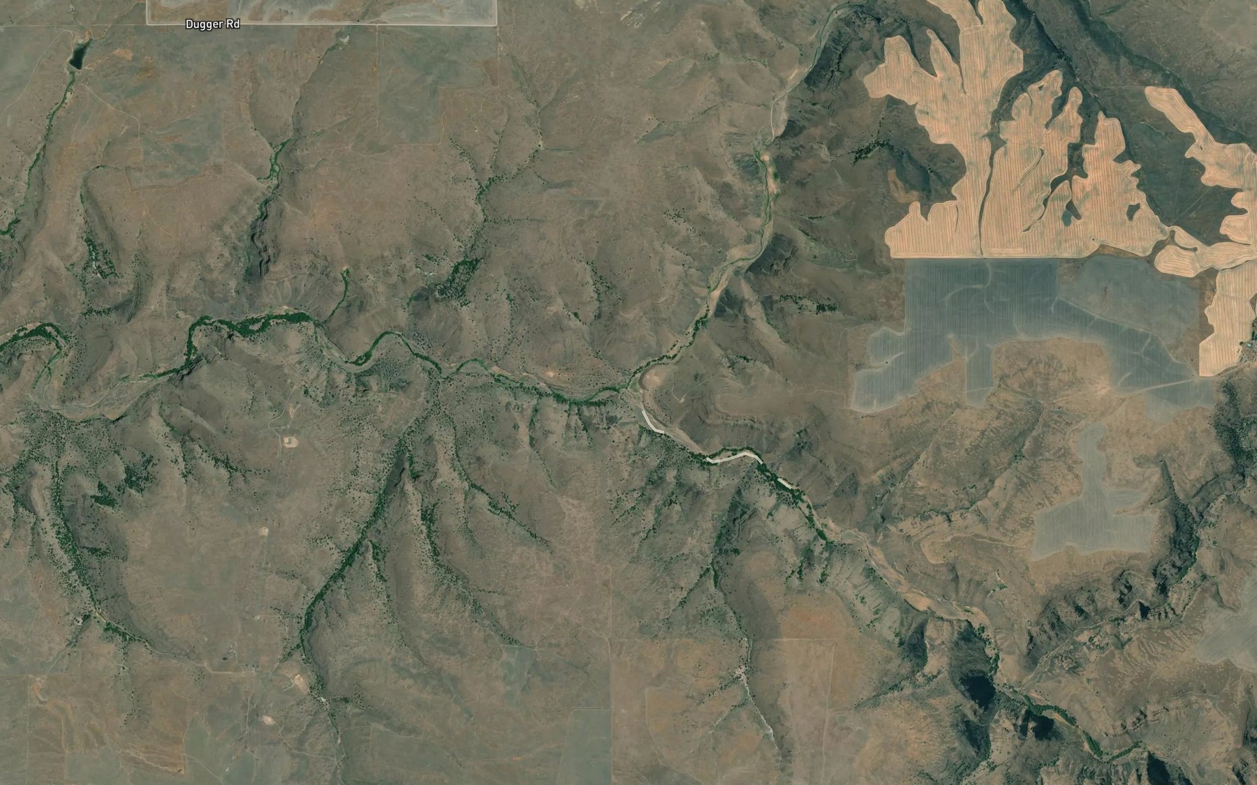 Satellite map of the Finnegan Creek