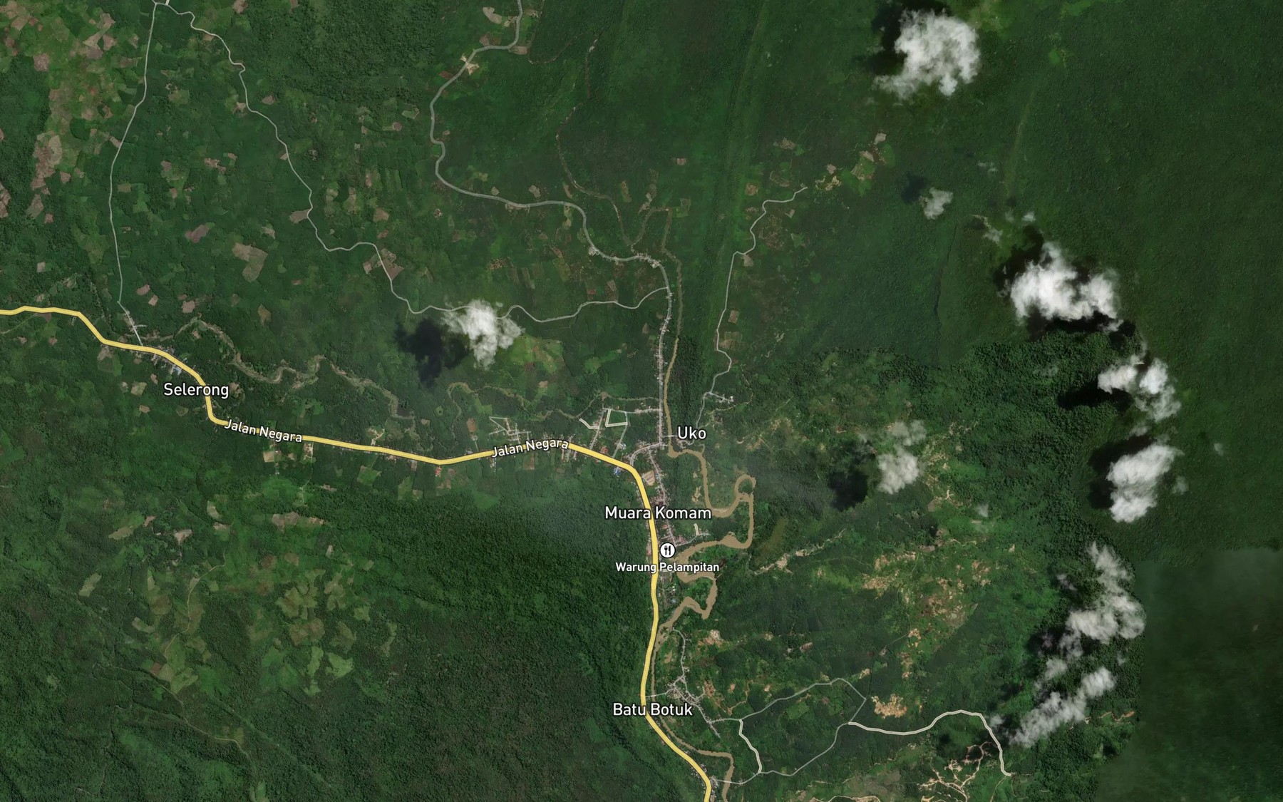 Satellite map of the Sungai Komam