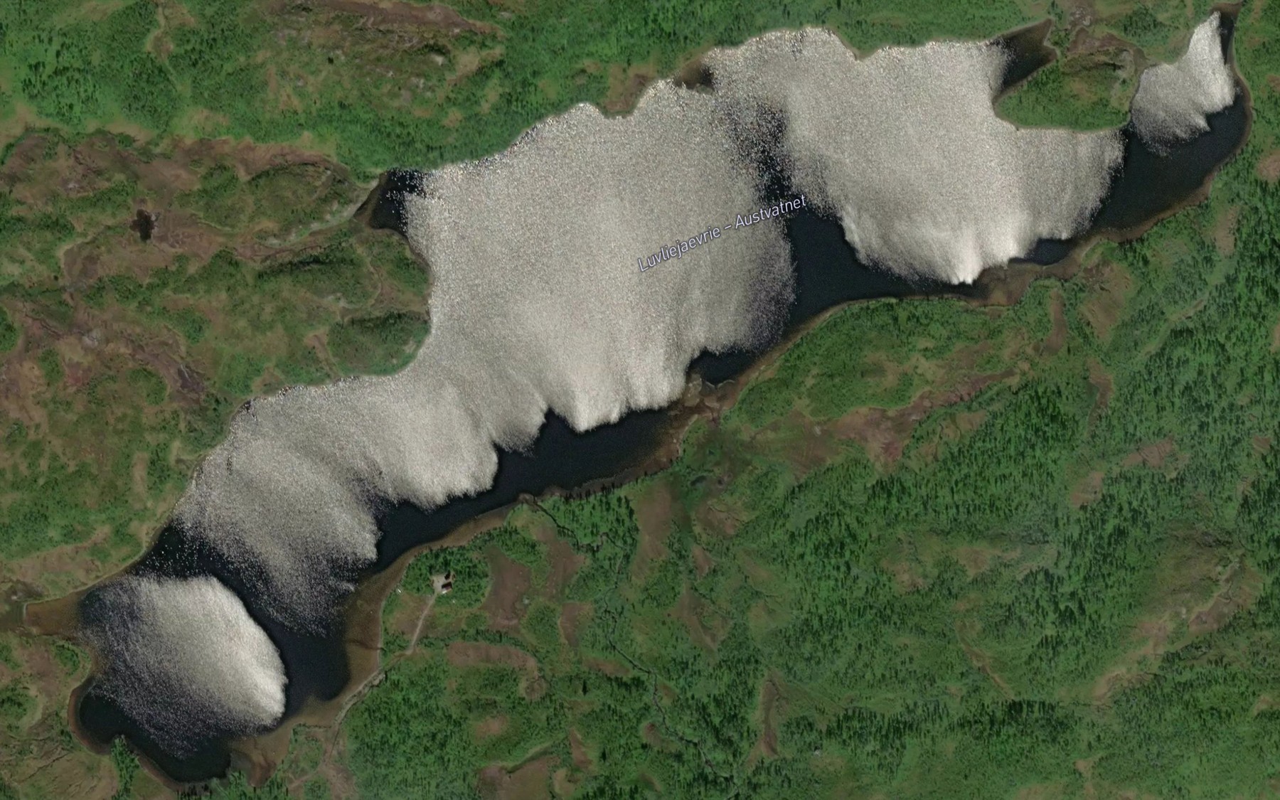 Satellite map of the Austvatnet