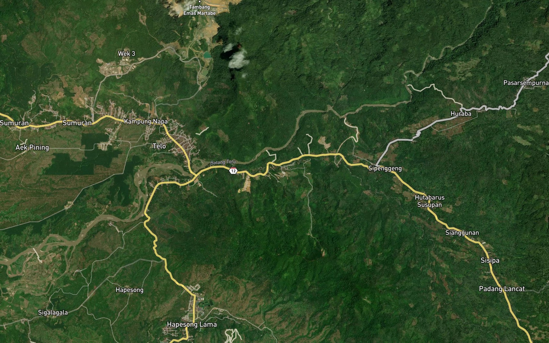 Satellite map of the Aek Partodungun