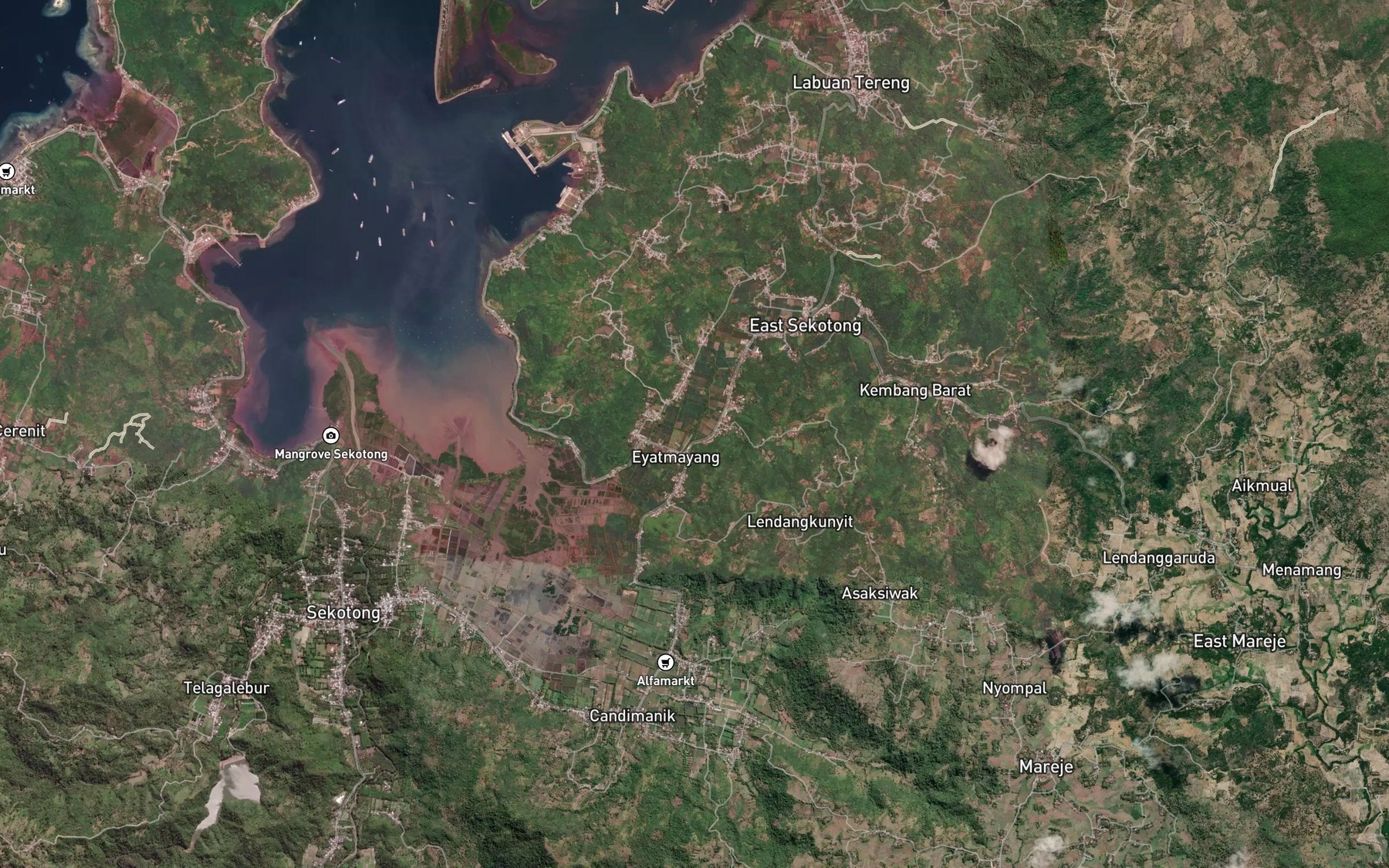 Satellite map of the Eat Mayang