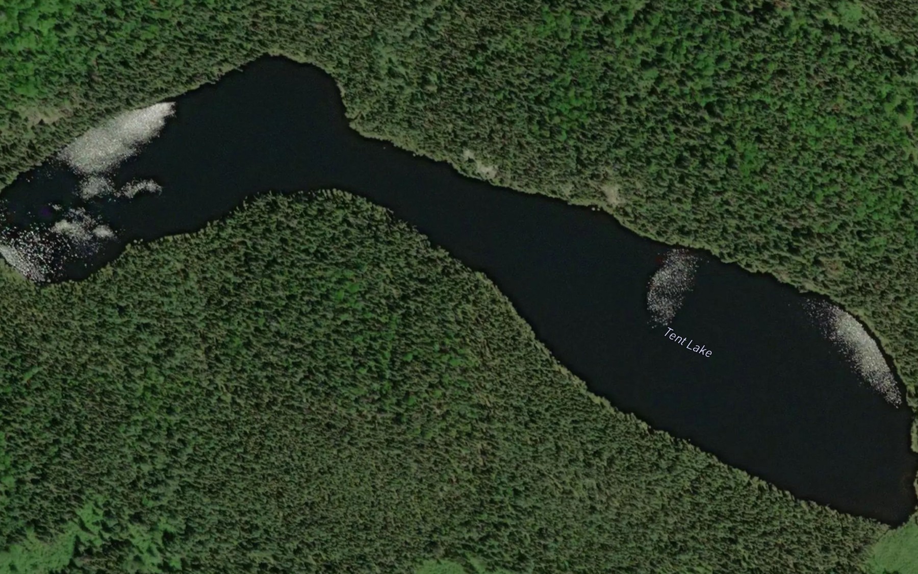 Satellite map of the Tent Lake