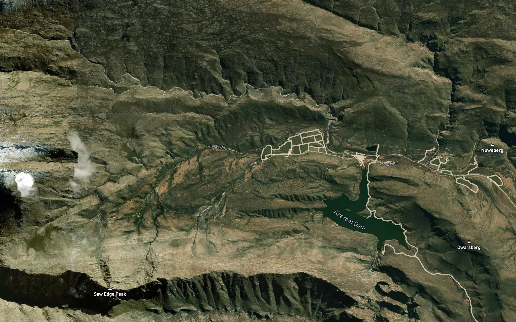 Satellite map of the Keeromsrivier