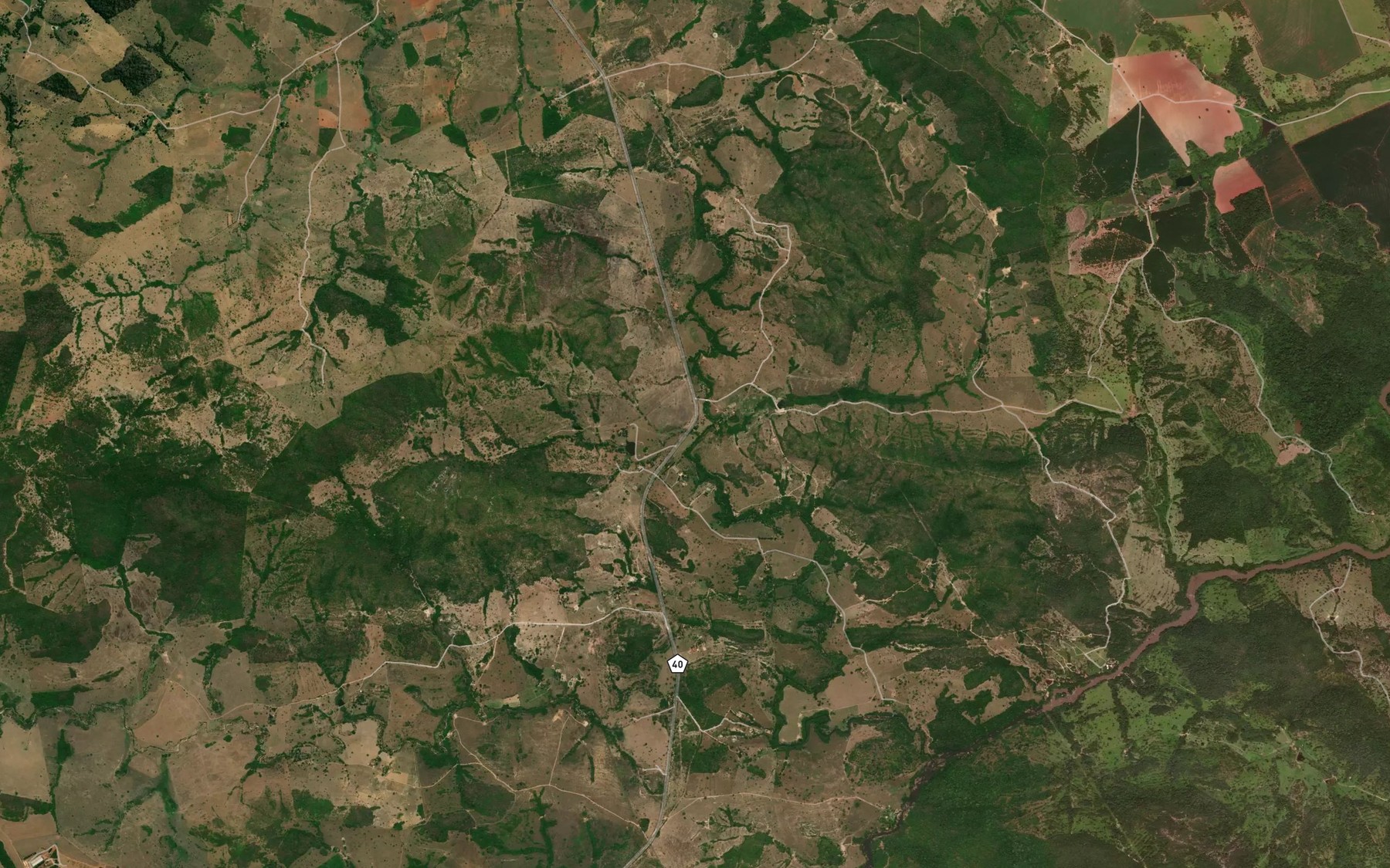 Satellite map of the Corrego da Taboca